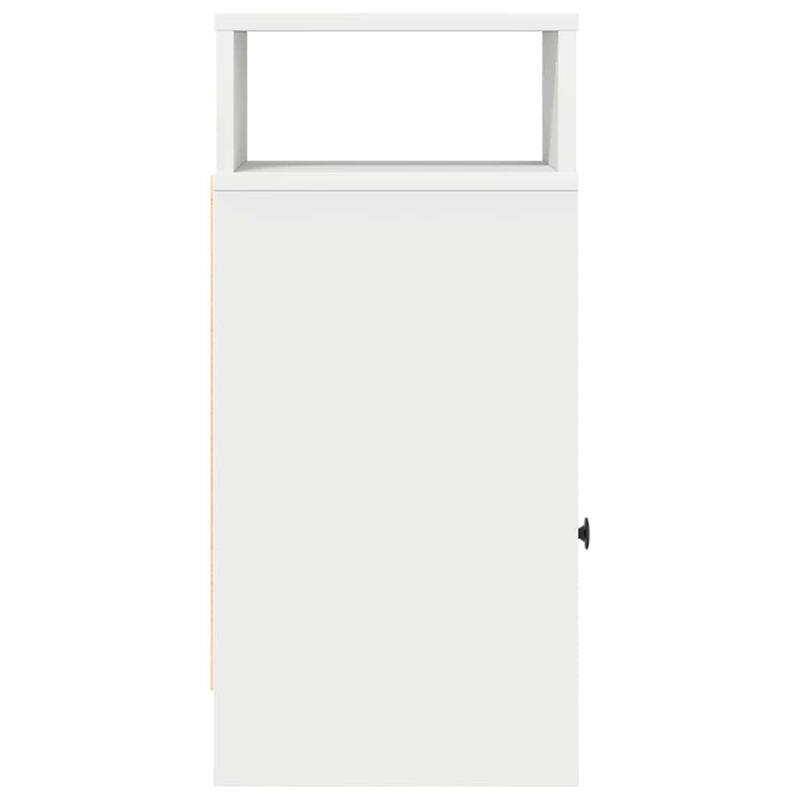 Set of 2 White Bedside Tables with Drawer, Measuring 25X31X66 Cm