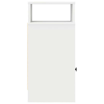 Set of 2 White Bedside Tables with Drawer, Measuring 25X31X66 Cm