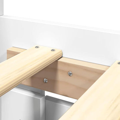 Bedframe – Bed – Bedframe Met Hoofdbord – Slaapkamermeubel – Enkelbed – Modern Wit – 150x200 cm – Duurzaam Multi-Layer Ontwerp – Gemakkelijk In Elkaar Te Zetten