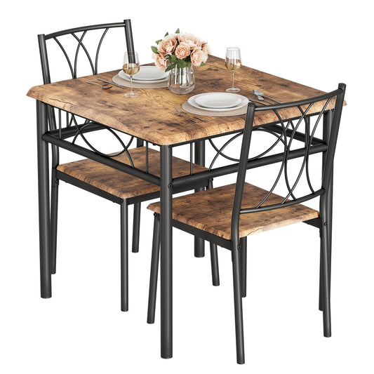 Eettafelset – Eettafel Met Stoelen – Dinerset – Keukentafelset – Compacte Eetkamerset – Klassiek Design – Perfect Voor Kleine Ruimtes
