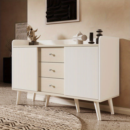 Dressoir – Ladekast – Opbergkast – Buffetkast – Kast – Modern – MDF Materiaal – 117,5 cm – Wit Houtlook