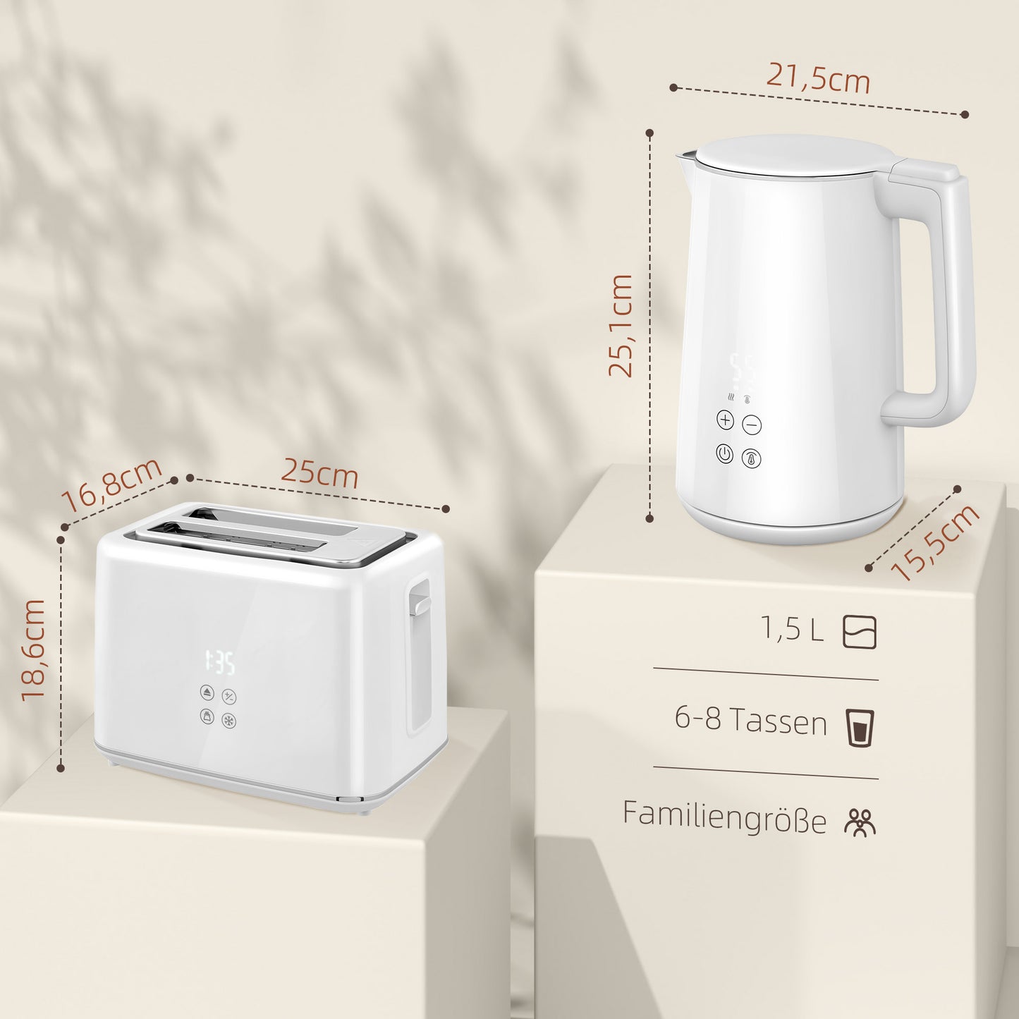 Broodrooster – Toaster – Keukenapparaat – Ontbijttoestel – Tostiapparaat – 7 Bruiningsniveaus – Roestvrijstaal en Kunststof – Snelle Bereiding – Wit