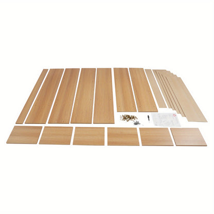 Boekenkast – Boekplank – Open Kast – Stelling – Opbergkast – Modern Eiken – 9 Vakjes – 120 cm Breed – Stevig Houten Ontwerp
