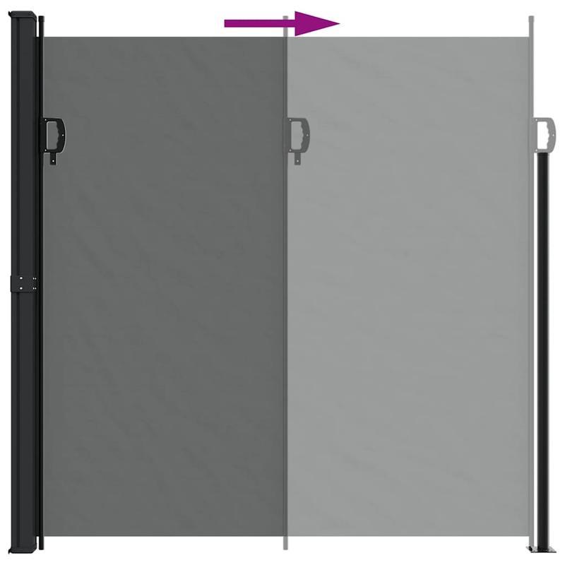 Zonnescherm – Zijzeil – Uitschuifbare Zonwering – Patio Overkapping – Schaduwdoek – Antraciet – 200 x 500 cm – Weerbestendig & Verstelbaar