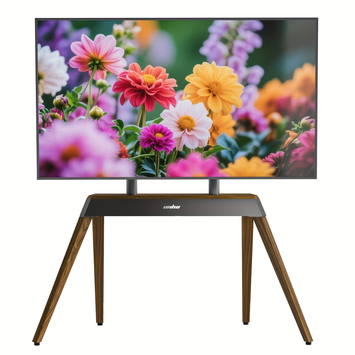 TV-standaard – Tv-meubel – Tv-houder – Vrijstaande Tv-poot – Houten Tv-standaard Bruin – Hoogte Verstelbaar – Geschikt Voor 40-86 Inch Televisies