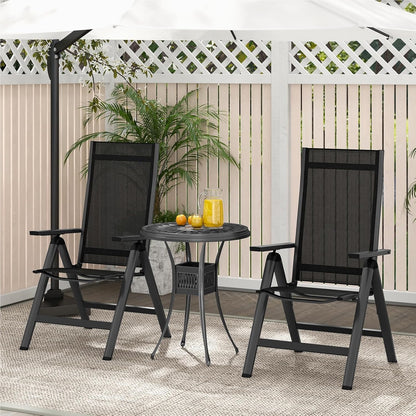 Tuinstoelen – Tuinstoel Set – Balkonstoel – Terrasstoel – Opvouwbare Stoelen – 7-Standen Verstelbare Rugleuning – Lichtgewicht Aluminium Frame