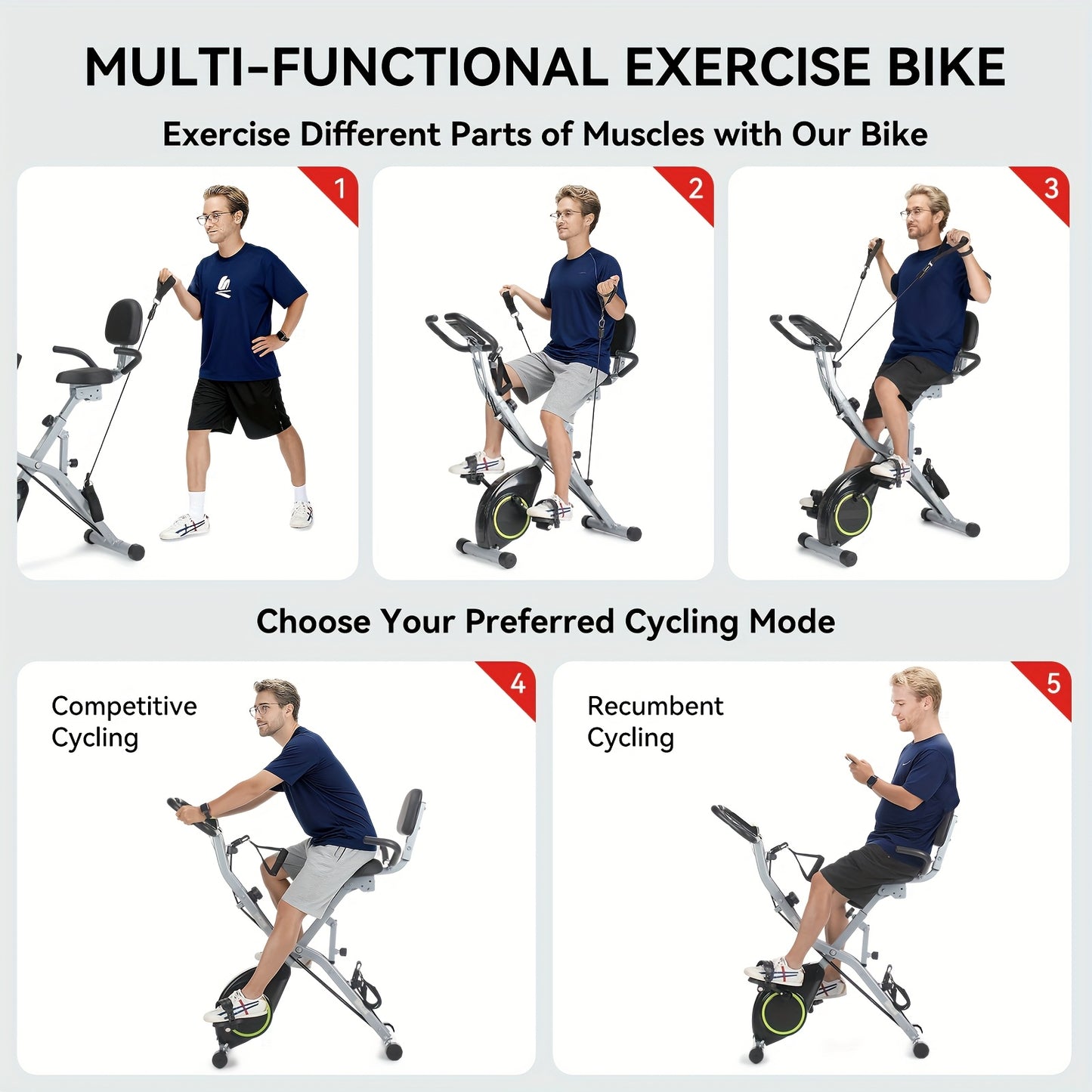 Hometrainer – Fitnessfiets – Spinningfiets – Stoelfiets – Ergometer – Inklapbaar Ontwerp – 8 Verstelbare Hoogtes – Magnetische Weerstand – Hartslagmeter – LCD Display – App Connectiviteit