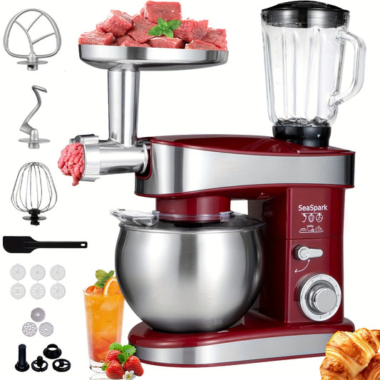 Standmixer – Keukenmixer – Deegkneder – Mixer – Sapcentrifuge – Rood – 1200W Krachtige Motor – 6 Liter RVS Mengkom