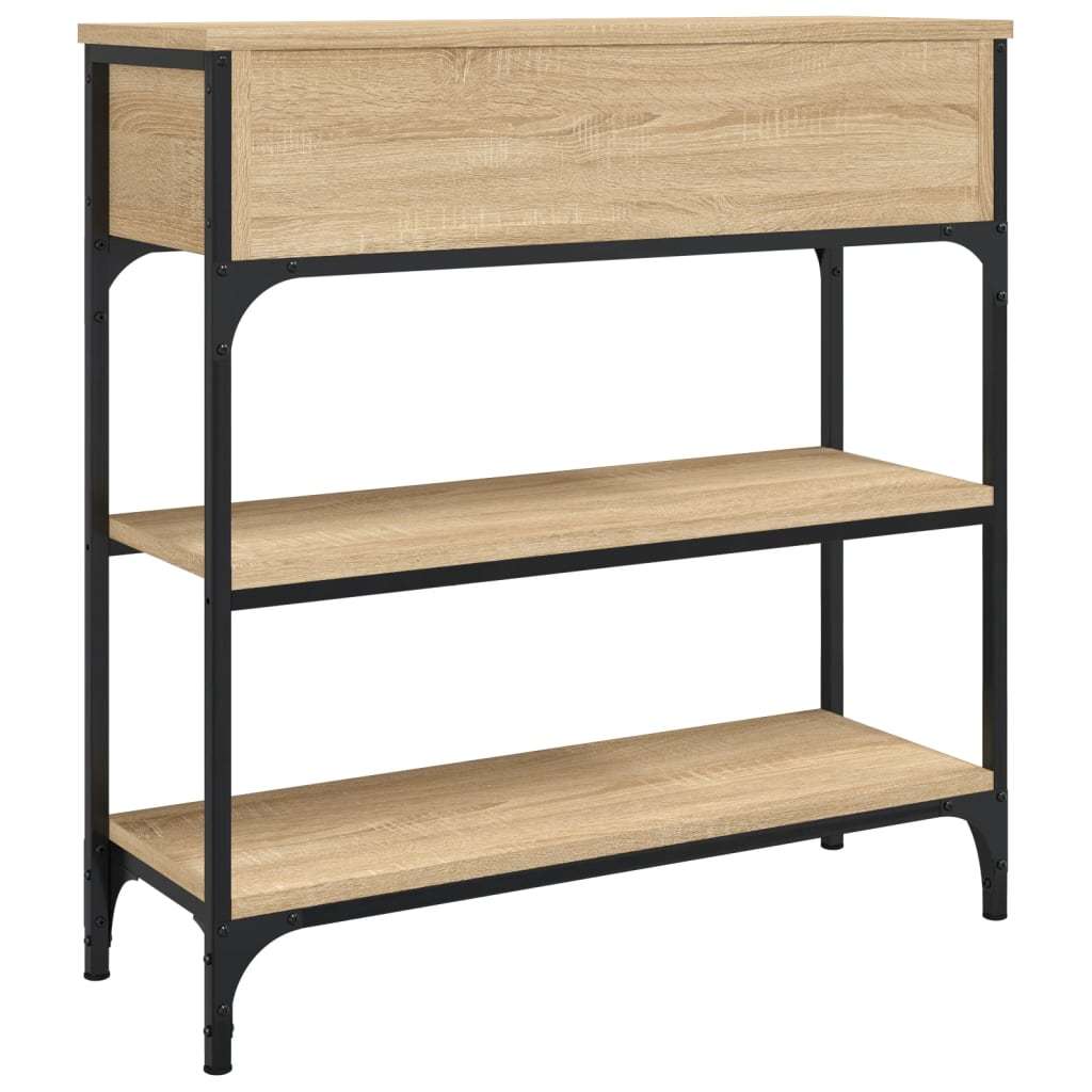 Sidetable – Consoletafel – Wandtafel – Haltafel – Bijzettafel – Sonoma Eiken – MDF En Metaal – Compact Ontwerp Met Opbergruimte