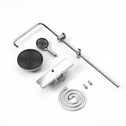Doucheset – Douchegarnituur – Regendouche – Douchekop – Handdouche – Watervaluitlaat – 400mm Opbergbak – Chrome Afwerking