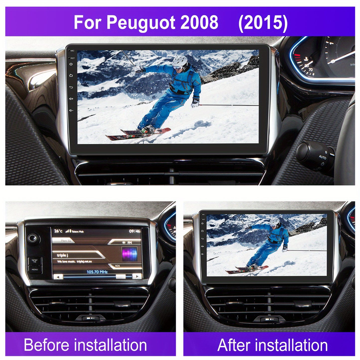 Android Autoradio – Multimedia Speler – Navigatiesysteem – Touchscreen Radio – Carplay Android Auto – 10,1 Inch Scherm – Inclusief Achteruitrijcamera & Microfoon