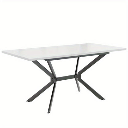Uitbreekbare Eettafel – Uitschuifbare Tafel – Verlengtafel – Flexibele Eettafel – Compacte Tafel – Wit Tafelblad Zwarte Poten – 120-160 cm Uitbreiding – Duurzaam MDF Metalen Onderstel