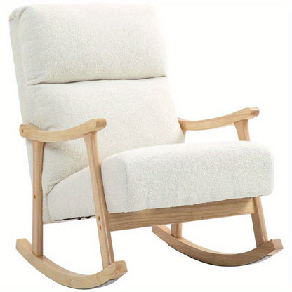 Schommelstoel – Schommelzetel – Schommelstoel Binnen – Buitenstoel – Relaxstoel – Ergonomisch Design – Massief Hout & Kussen
