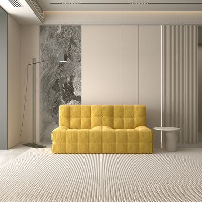 Zitzak – Beanbag – Loungestoel – Poef – Floor Sofa – Gele Flanellen Bekleding – Antislip Onderkant – Comfortabel & Makkelijk Schoon Te Maken