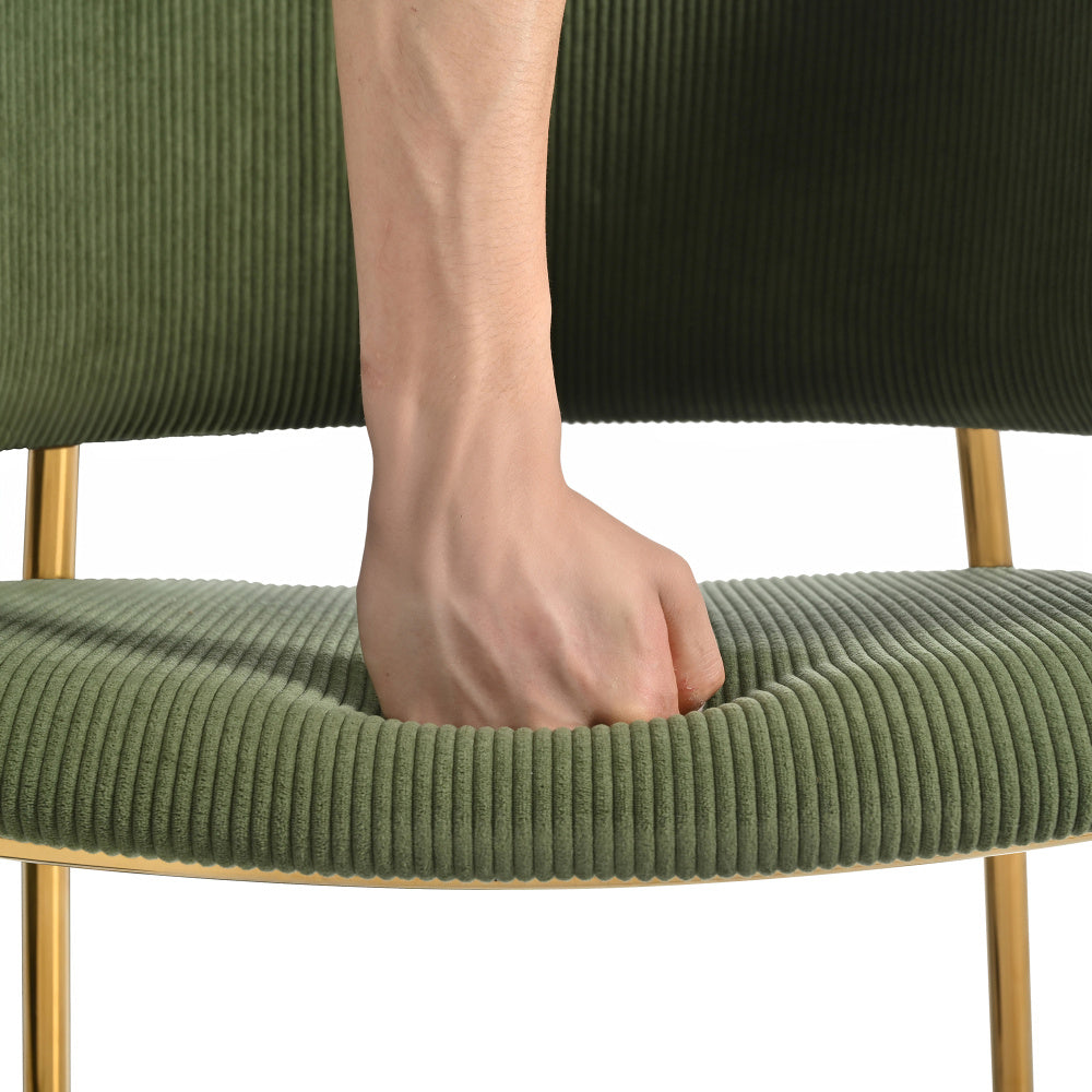 Stoelen – Eetkamerstoelen – Designstoelen – Woonkamerstoelen – Bureaustoelen – Set Van 4 – Corduroy Ribstof – Verstelbare Voeten