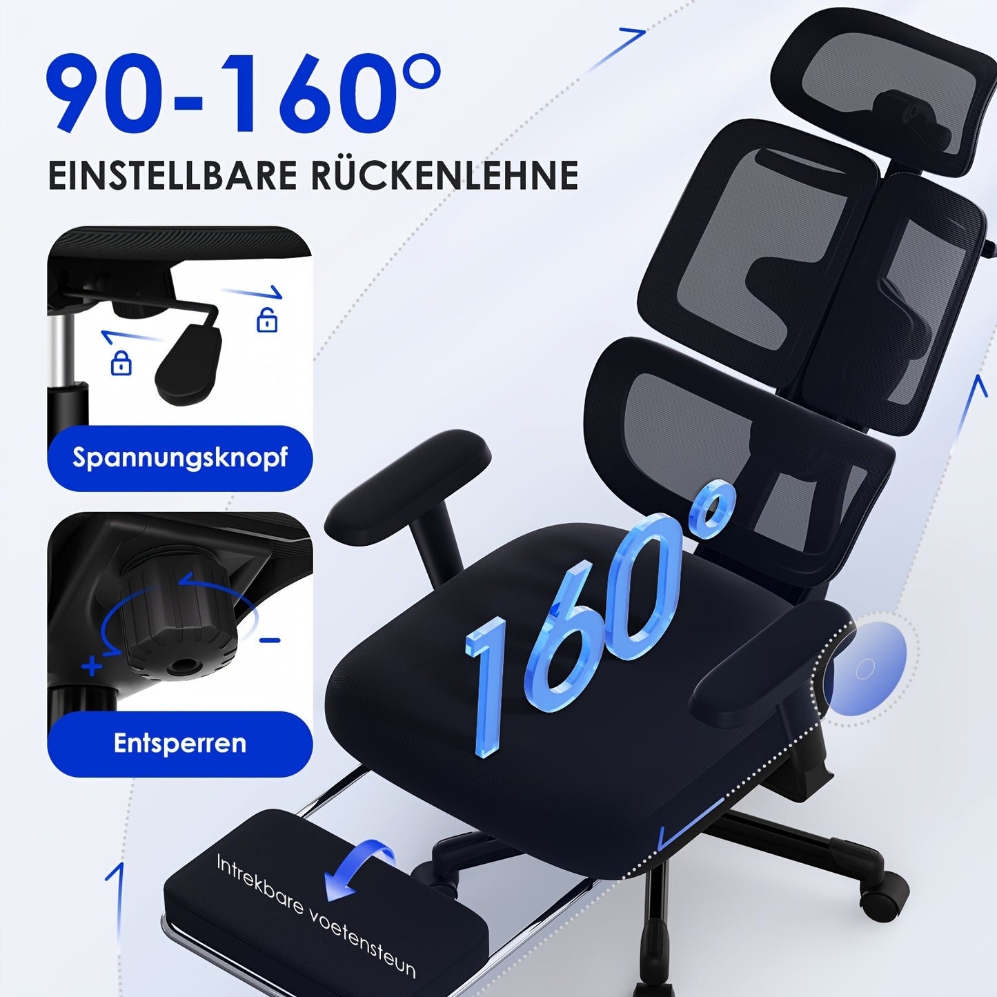 Bureaustoel – Bureaustoelen – Office Chair – Gamestoel – Kantoorstoel – 200 kg Draagvermogen – 6D Verstelbare Armleuningen