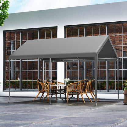Carport Tent – Garage Tent – Opvouwbare Overkapping – Opslagtent – Auto Tent – 4x6 Meter – Stevig Metalen Frame – Afneembare Zijwanden