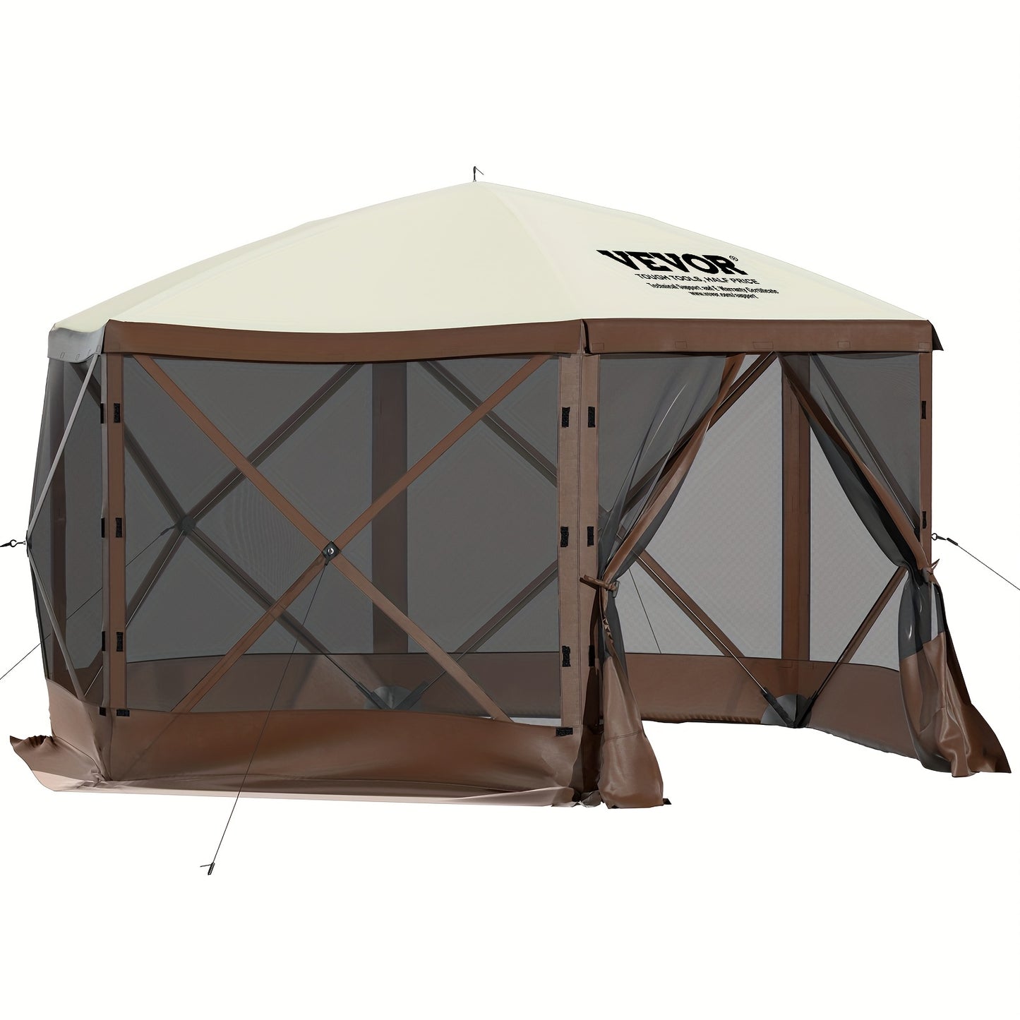 Partytent – Paviljoen – Easy Up Tent – Tuintent – Feesttent – 3,66x3,66 Meter – Pop-up met Muskietennet – Inclusief Draagtas en Haringen