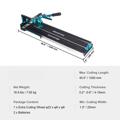 Tegelknipper – Tegelsnijder – Steenknipper – Klinkerknipper – Snijder – 1000 mm Snijlengte – Infrarood Positionering