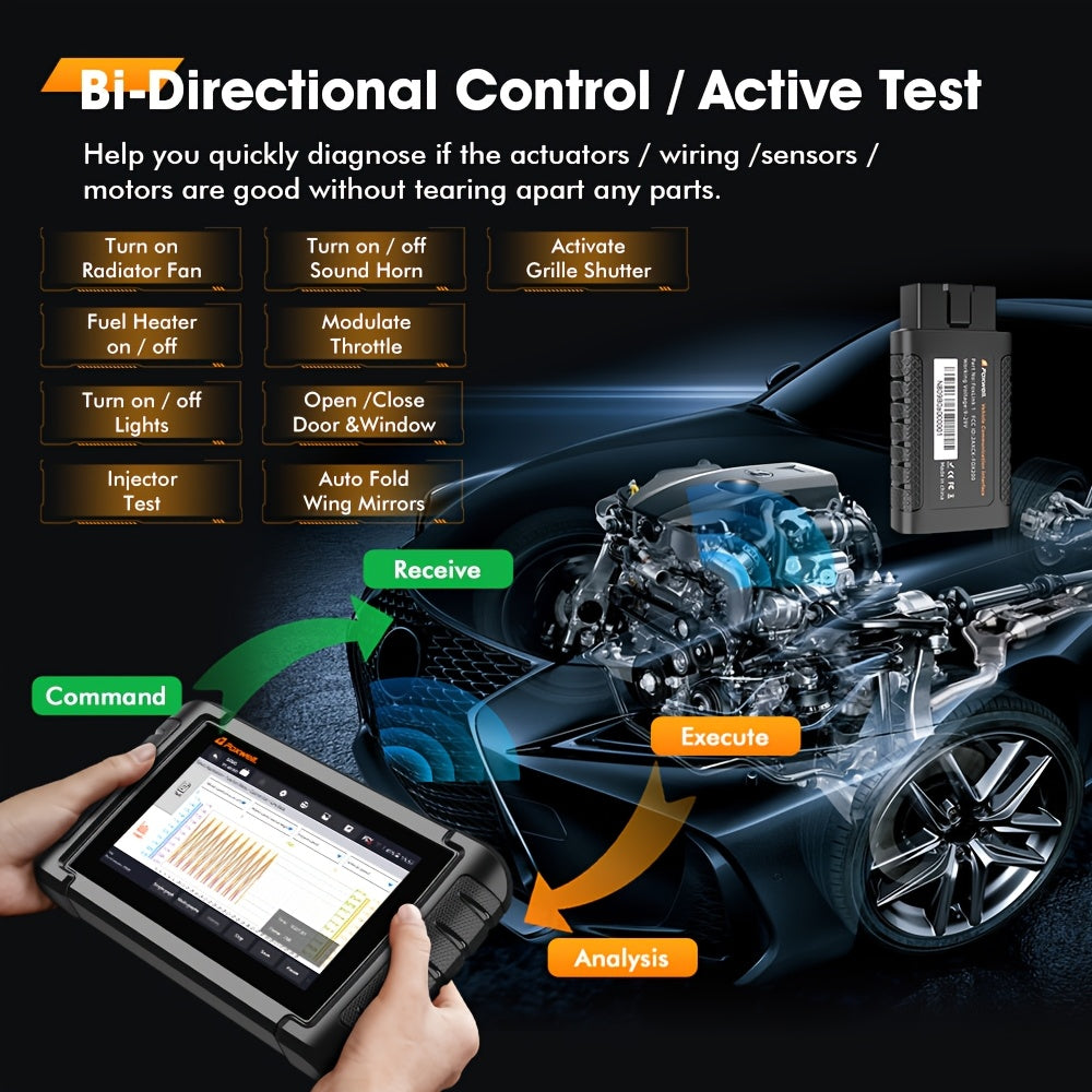 Auto Diagnose Scanner – OBD2 Scanner – Foutcode Uitlezer – Auto Scanner Tool – Diagnoseapparaat – Draadloos Met Bi-directionele Functie – 32+ Resetfuncties