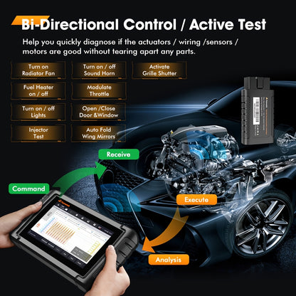 Auto Diagnose Scanner – OBD2 Scanner – Foutcode Uitlezer – Auto Scanner Tool – Diagnoseapparaat – Draadloos Met Bi-directionele Functie – 32+ Resetfuncties