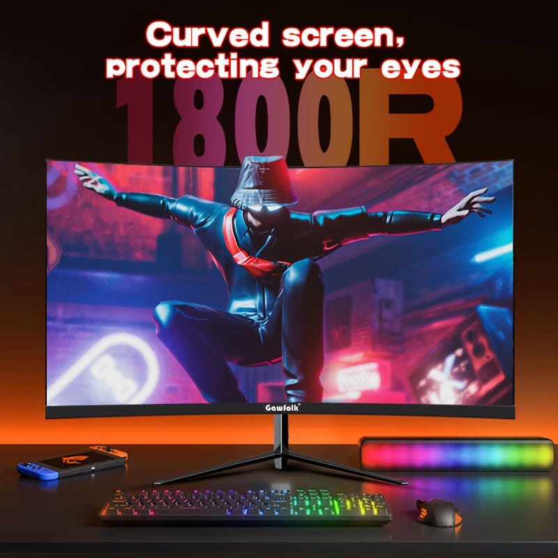 32" Curved Gaming Monitor – Gaming Scherm – Computer Monitor – PC Display – Monitor Voor Gamers – 240Hz Refresh Rate – 1ms Reactietijd – FHD 1920x1080 – FreeSync HDR400 – Ergonomische Stand – Compatibel Met PS5/Xbox - QUORE