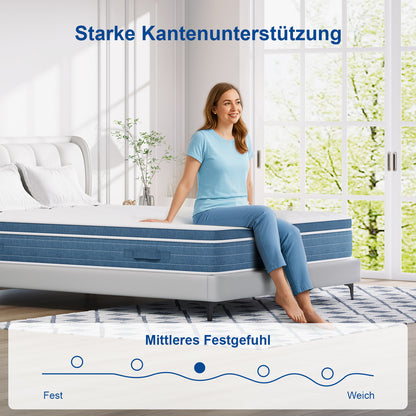 Multilayer Hybrid Queen Mattress - Multiple Sizes & Styles Available Ergonomic Design with Memory Foam and Pocket Spring Medium Firm Feel