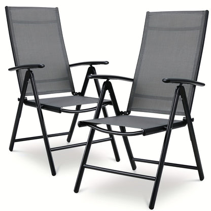 Tuinstoelen – Balkonstoel – Campingstoel – Tuinstoel – Verstelbare Stoel – Aluminium Frame – 7-Standen Rugleuning – Inklapbaar – Max. 120 kg Belastbaar