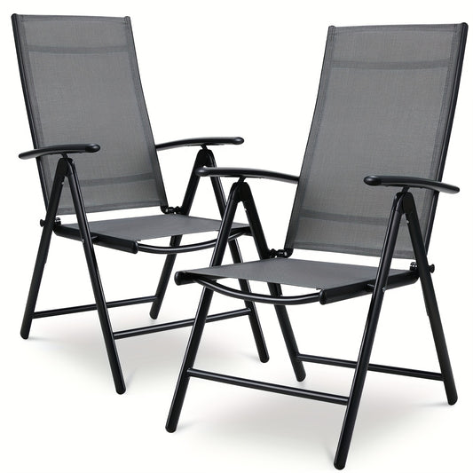 Tuinstoelen – Balkonstoel – Campingstoel – Tuinstoel – Verstelbare Stoel – Aluminium Frame – 7-Standen Rugleuning – Inklapbaar – Max. 120 kg Belastbaar