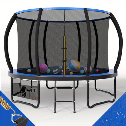 Buitentrampoline – Springtoestel – Trampolinespringen – Tuintrampoline – Ronde Trampoline – 228 cm Diameter – Veiligheidsnet & Roestvrijstalen Frame