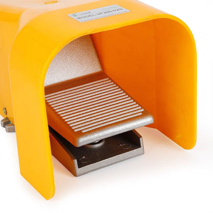 Pneumatisch Voetschakelaarventiel – Voetpedaalklep – Voetbediening – Snoerschakelaar – Voetschakelaar – Aluminiumlegering – 5 Wegen 2 Posities – 1/4" NPTF Aansluiting – Geel