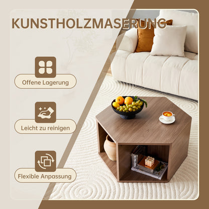 Hexagonal Multifunctional Coffee Table | 79 x 69.4 x 40 cm, Easy-to-Assemble, Modern Style, Suitable for Diverse Spaces, Metal Construction
