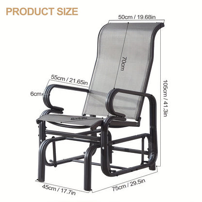 Schommelstoel – Relaxstoel – Fauteuil – Voedingsstoel – Loungestoel – Inklapbaar – Ademend Mesh – Stevig Frame – Grijs Zwart