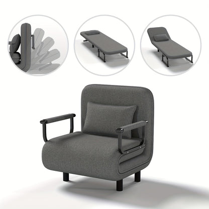 Bedbank – Slaapbank – Logeerbed – Bedmeubel – Sofa – Handmatig Inklapbaar – Memory Foam Kussens – Ruimtebesparend Design