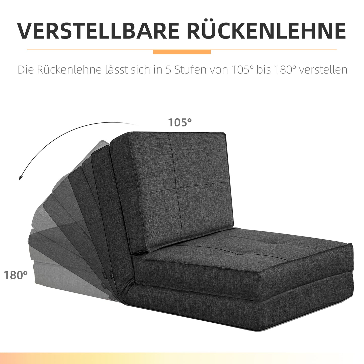 Vloerstol – Vloerstoel – Zitzak – Klapstoel – Gaming Stoel – Verstelbare Rugleuning – Compact en Inklapbaar – Donkergrijs