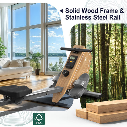 Roeitrainer – Roeimachine – Roeiapparaat – Fitnessapparaat – Hometrainer – Magnetische Weerstand – Compact Verticale Opberging – Draagbaar Tot 150 kg – RVS Zwart