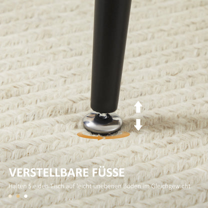 Eettafel – Tafel – Keukentafel – Ontbijttafel – Tafelblad – Scandinavisch Design – 140x80 cm – Zwarte Stalen Pooten