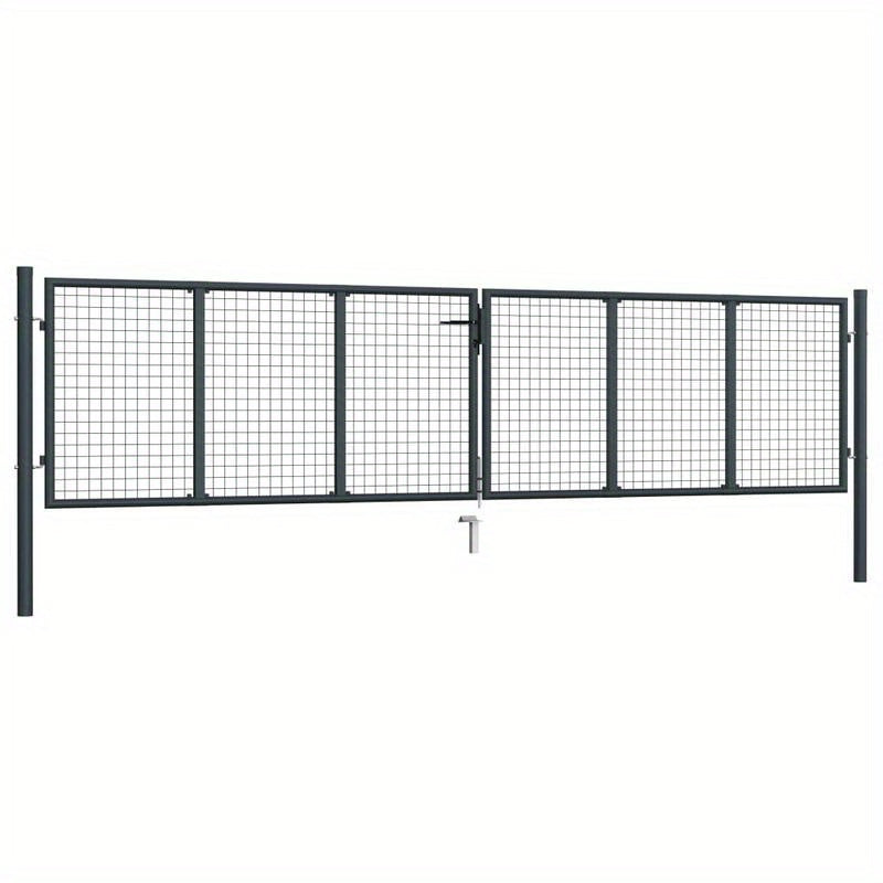 Gaaspoort – Tuinpoort – Afsluitingspoort – Accessoirepoort – Antraciet – Gegalvaniseerd Staal – 400x150 cm – Roest- En Corrosiebestendig