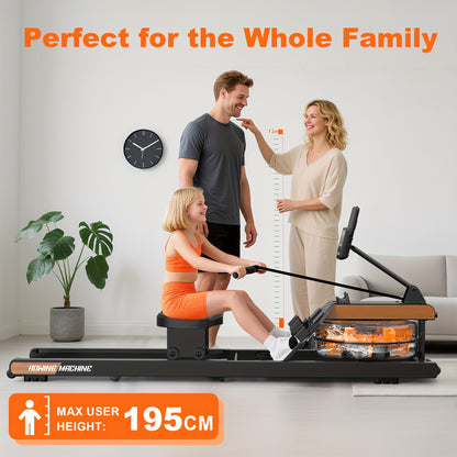 Roeimachine voor Thuis – Waterroeimachine – Vouwbare Roeitrainer – Fitnessapparaat – Roeimachine Water – Voorzien van Verstelbare Tablet Houder – Draagvermogen 160 kg
