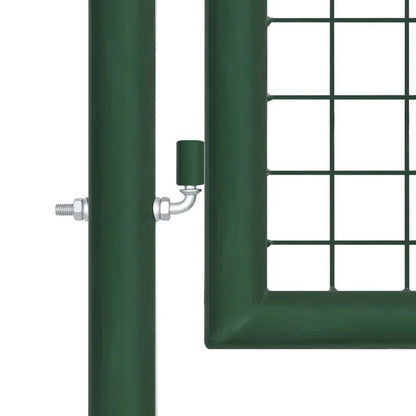 Metalen Hekpaneel – Tuinhek – Schuttingpaneel – Terrasafscheiding – Buitenhek – Groen – 390x100 cm – Weerbestendig Metaal – Modern Rasterpatroon