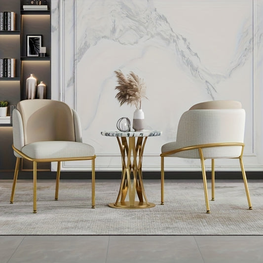 Eetkamerstoel – Stoel – Kuipstoel – Keukenstoel – Draaistoel – Modern Design – Met Metalen Frame En Verstelbare Voeten – Beige Kleur