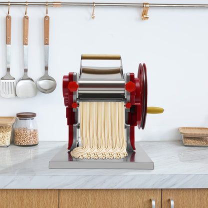Pastamachine – Noedelmaker – Noodle Roller – Dumpling Maker – Wonton Machine – Roestvrij Staal & ABS – Voor 5-10 Personen – Variabele Snijdikte 0,5-5 mm