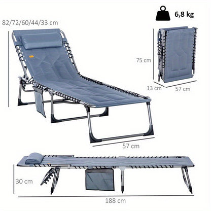 Opvouwbare Tuinstoel – Campingstoel – Strandstoel – Klapstoel – Buitenstoel – Verstelbare Rugleuning – Weerbestendig Polyester