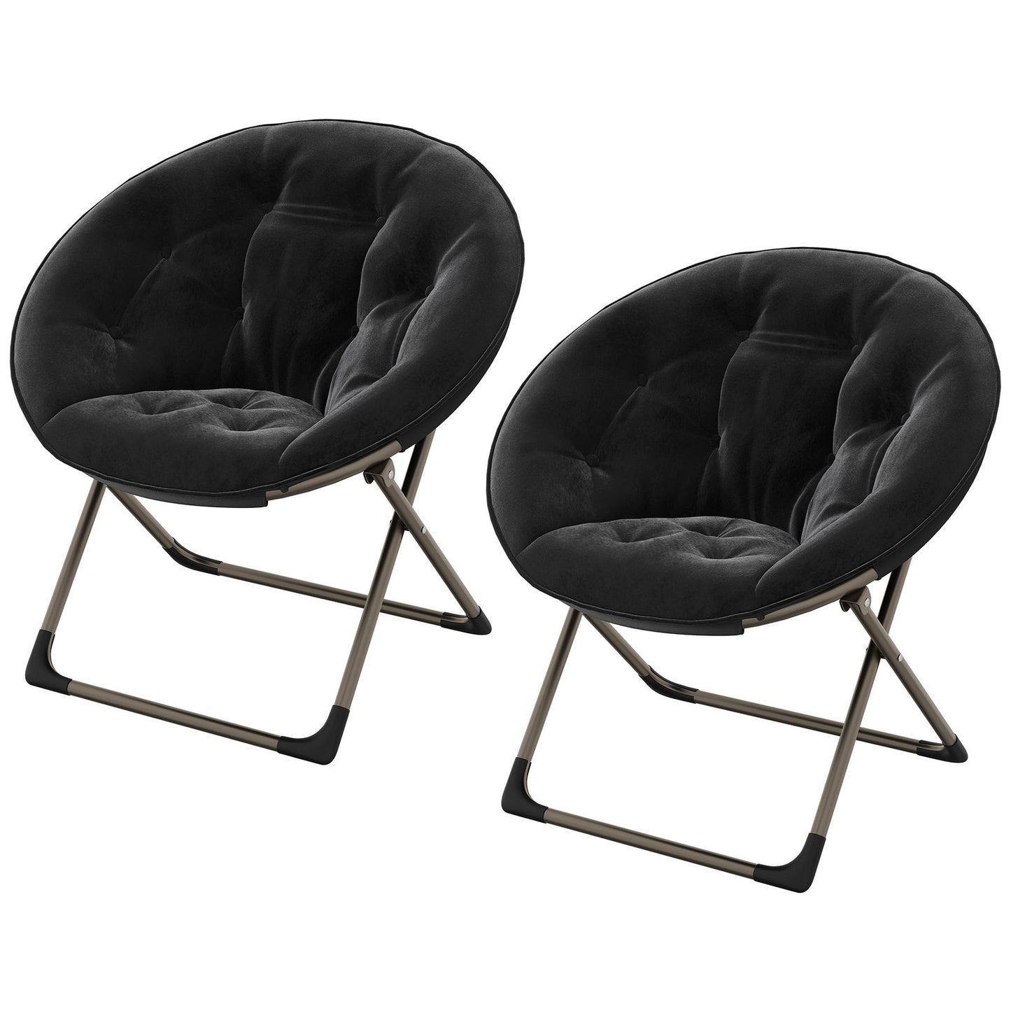 Loungestoel – Fauteuil – Zithoekstoel – Relaxstoel – Inklapbare Stoel – Memory Foam Zitting – Vleugelrugleuning – Ruimtebesparend – Stabiel Metalen Frame – Zwart