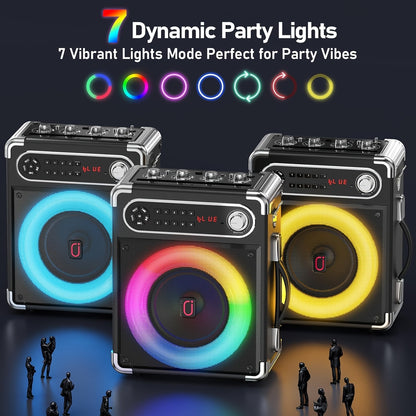 Draadloze Speaker – Bluetooth Speaker – Draagbare Speaker – Karaoke Speaker – Party Speaker – 200W Stereo Geluid – Karaoke Met 2 Microfoons