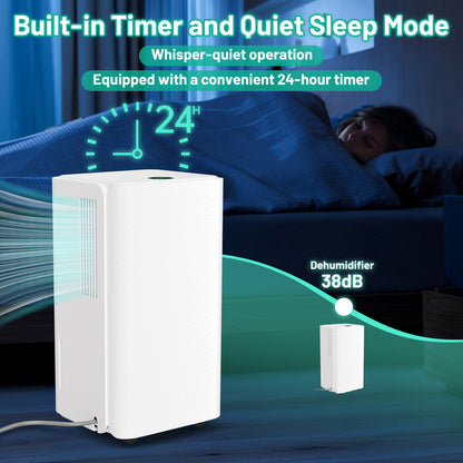 Luchtontvochtiger – Vochtvreter – Dehumidifier – Vochtbestrijder – Wasdroger – 26L per Dag – Wifi Bediening – Stil – Timer 24 Uur