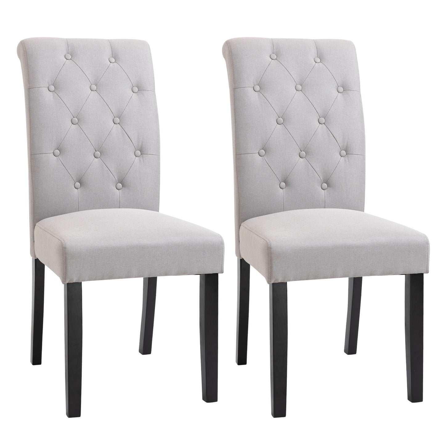 Eetkamerstoel – Keukenstoel – Stoel – Armstoel – Stoel Met Hoge Rugleuning – Comfortabel Linnen Bekleed – Robuuste Houten Poten 47x61x101 cm