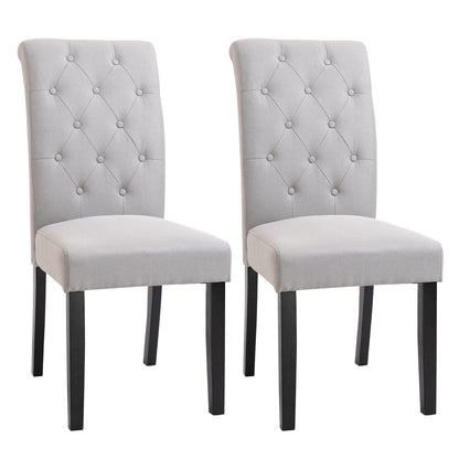Eetkamerstoel – Keukenstoel – Stoel – Armstoel – Stoel Met Hoge Rugleuning – Comfortabel Linnen Bekleed – Robuuste Houten Poten 47x61x101 cm