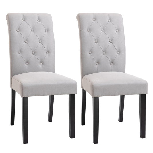 Eetkamerstoel – Keukenstoel – Stoel – Armstoel – Stoel Met Hoge Rugleuning – Comfortabel Linnen Bekleed – Robuuste Houten Poten 47x61x101 cm