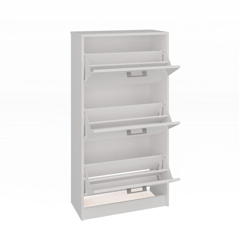 Schoenenkast – Schoenenrek – Schoenenopberger – Halmeubel – Opbergkast – Wit – Gelamineerd Materiaal – 2 Laagse Kunststof Manden
